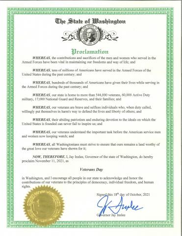 Veterans Day Proclamation
