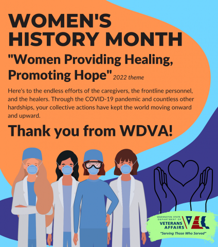 Womens History Month WDVA Graphic