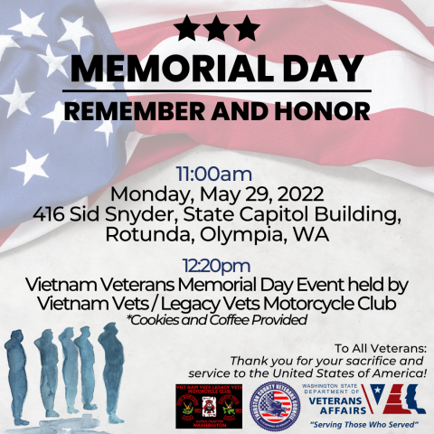 Vietnam Veterans Memorial Day Ceremony at the Capitol Rotunda | WDVA