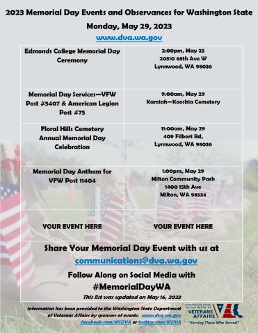 2023 Memorial Day Events and Observances for Washington State pg 3