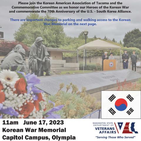 Korean War Memorial Event - 70th Anniversary of the U.S. - South Korea Alliance