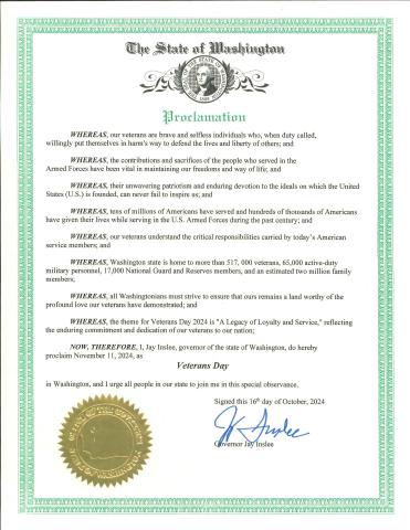 2024 Veterans Day Proclamation