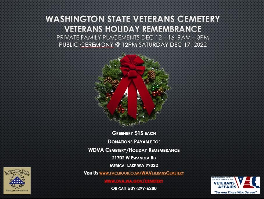 Washington State Veterans Cemetery Veterans Holiday Remembrance Wdva 5259