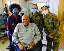Male veteran with 2 women Servicemembers and a nurse