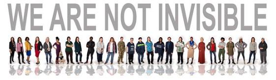 Picture of women veterans with header of WE ARE NOT INVISIBLE