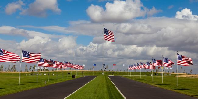 State Veterans Cemetery with Flags